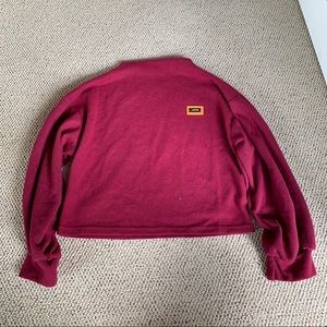 Cropped mock neck sweatshirt